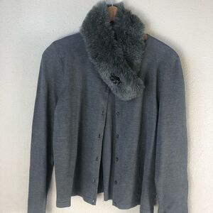 Josephine Chaus Cardigan with Detachable Faux Fur